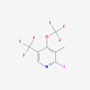 molecular formula C8H4F6INO B15508353 2-Iodo-3-methyl-4-(trifluoromethoxy)-5-(trifluoromethyl)pyridine 