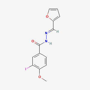 molecular formula C13H11IN2O3 B15508598 (E)-N'-(furan-2-ylmethylene)-3-iodo-4-methoxybenzohydrazide 