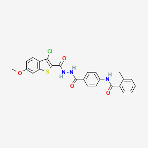 molecular formula C25H20ClN3O4S B15508616 N-[4-({2-[(3-chloro-6-methoxy-1-benzothiophen-2-yl)carbonyl]hydrazinyl}carbonyl)phenyl]-2-methylbenzamide 