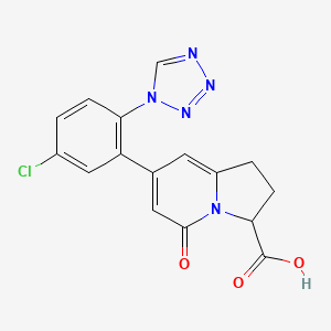 7-[5-chloro-2-(tetrazol-1-yl)phenyl]-5-oxo-2,3-dihydro-1H-indolizine-3-carboxylic acid