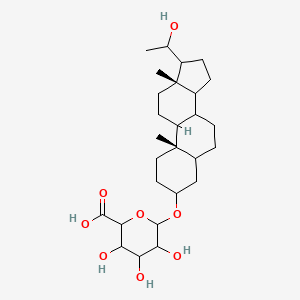 3,4,5-trihydroxy-6-[[(10S,13S)-17-(1-hydroxyethyl)-10,13-dimethyl-2,3,4,5,6,7,8,9,11,12,14,15,16,17-tetradecahydro-1H-cyclopenta[a]phenanthren-3-yl]oxy]oxane-2-carboxylic acid