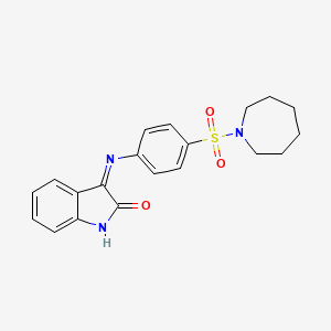 (3E)-3-{[4-(azepan-1-ylsulfonyl)phenyl]imino}-1,3-dihydro-2H-indol-2-one