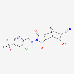 4,7-Methano-1H-isoindole-5-carbonitrile, 2-[[3-chloro-5-(trifluoromethyl)-2-pyridinyl]methylamino]octahydro-6-hydroxy-1,3-dioxo-