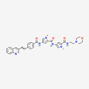 molecular formula C36H37N7O4 B15508779 1-methyl-N-[1-methyl-5-(2-morpholin-4-ylethylcarbamoyl)pyrrol-3-yl]-4-[[4-(2-quinolin-3-ylethenyl)benzoyl]amino]pyrrole-2-carboxamide 