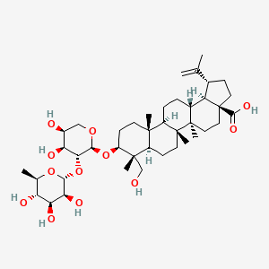 molecular formula C41H66O12 B15508828 (1R,3aS,5aR,5bR,7aR,8R,9S,11aR,11bR,13aR,13bR)-9-[(2S,3R,4S,5S)-4,5-dihydroxy-3-[(2R,3S,4S,5S,6R)-3,4,5-trihydroxy-6-methyloxan-2-yl]oxyoxan-2-yl]oxy-8-(hydroxymethyl)-5a,5b,8,11a-tetramethyl-1-prop-1-en-2-yl-1,2,3,4,5,6,7,7a,9,10,11,11b,12,13,13a,13b-hexadecahydrocyclopenta[a]chrysene-3a-carboxylic acid 