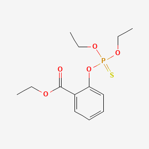 molecular formula C13H19O5PS B15508853 Benzoic acid, 2-((diethoxyphosphinothioyl)oxy)-, ethyl ester CAS No. 7452-40-6