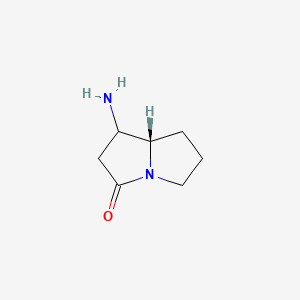 molecular formula C7H12N2O B15508904 trans-1-Amino-1,2,5,6,7,8-hexahydropyrrolizin-3-one 