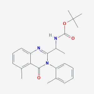 molecular formula C23H27N3O3 B15508935 tert-butyl N-[1-[5-methyl-3-(2-methylphenyl)-4-oxoquinazolin-2-yl]ethyl]carbamate 