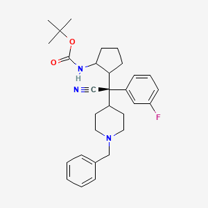 molecular formula C30H38FN3O2 B15508951 tert-butyl N-[2-[(S)-(1-benzylpiperidin-4-yl)-cyano-(3-fluorophenyl)methyl]cyclopentyl]carbamate 