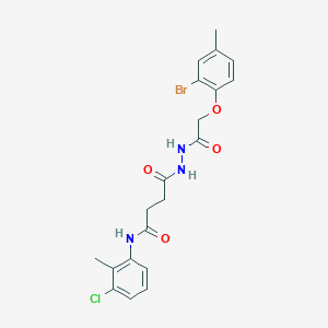 4-{2-[(2-bromo-4-methylphenoxy)acetyl]hydrazinyl}-N-(3-chloro-2-methylphenyl)-4-oxobutanamide