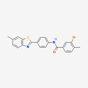 molecular formula C22H17BrN2OS B15508985 3-bromo-4-methyl-N-[4-(6-methyl-1,3-benzothiazol-2-yl)phenyl]benzamide 