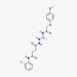 N-(2-chlorophenyl)-4-(2-{[(4-methoxyphenoxy)acetyl]carbamothioyl}hydrazinyl)-4-oxobutanamide