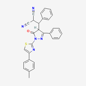 [{1-[4-(4-methylphenyl)-1,3-thiazol-2-yl]-5-oxo-3-phenyl-4,5-dihydro-1H-pyrazol-4-yl}(phenyl)methyl]propanedinitrile