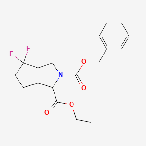 molecular formula C18H21F2NO4 B15509086 (1S,3aR,6aS)-2-benzyl 1-ethyl 4,4-difluorohexahydrocyclopenta[c]pyrrole-1,2(1H)-dicarboxylate 