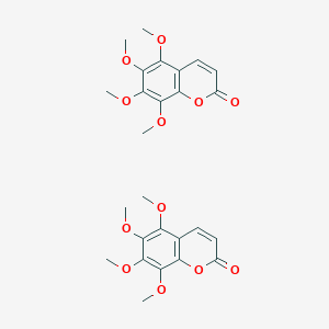 molecular formula C26H28O12 B15509152 5,6,7,8-Tetramethoxy-2H-1-benzopyran-2-one; 5,6,7,8-Tetramethoxycoumarin 