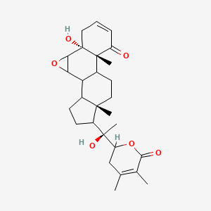 molecular formula C28H38O6 B15509166 (5R,10R,14S)-15-[(1R)-1-(4,5-dimethyl-6-oxo-2,3-dihydropyran-2-yl)-1-hydroxyethyl]-5-hydroxy-10,14-dimethyl-3-oxapentacyclo[9.7.0.02,4.05,10.014,18]octadec-7-en-9-one 