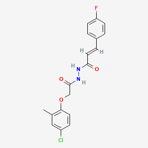 (2E)-N'-[(4-chloro-2-methylphenoxy)acetyl]-3-(4-fluorophenyl)prop-2-enehydrazide