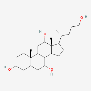 molecular formula C24H42O4 B15509223 (10S,13R)-17-(5-hydroxypentan-2-yl)-10,13-dimethyl-2,3,4,5,6,7,8,9,11,12,14,15,16,17-tetradecahydro-1H-cyclopenta[a]phenanthrene-3,7,12-triol 