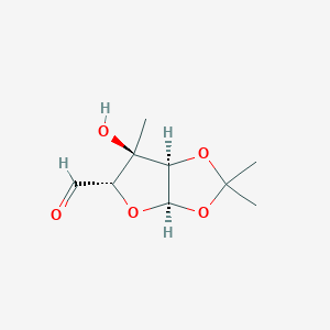 molecular formula C9H14O5 B15509227 (3aR,5S,6R,6aR)-6-Hydroxy-2,2,6-trimethyltetrahydrofuro[2,3-d][1,3]dioxole-5-carbaldehyde 