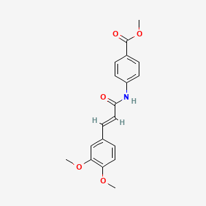 molecular formula C19H19NO5 B15509244 methyl 4-{[(2E)-3-(3,4-dimethoxyphenyl)prop-2-enoyl]amino}benzoate 