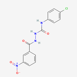 molecular formula C14H11ClN4O4 B15509263 N-(4-chlorophenyl)-2-[(3-nitrophenyl)carbonyl]hydrazinecarboxamide 