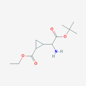 Ethyl 2-[1-amino-2-[(2-methylpropan-2-yl)oxy]-2-oxoethyl]cyclopropane-1-carboxylate