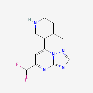 molecular formula C12H15F2N5 B15509283 (3S,4R)-3-[5-(difluoromethyl)-[1,2,4]triazolo[1,5-a]pyrimidin-7-yl]-4-methylpiperidine 