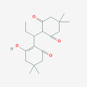 molecular formula C19H28O4 B15509297 2-[1-(2-Hydroxy-4,4-dimethyl-6-oxocyclohex-1-en-1-yl)propyl]-5,5-dimethylcyclohexane-1,3-dione 