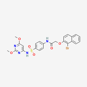 2-[(1-bromonaphthalen-2-yl)oxy]-N-{4-[(2,6-dimethoxypyrimidin-4-yl)sulfamoyl]phenyl}acetamide