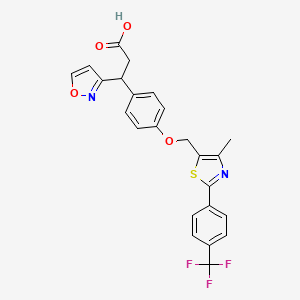 3-[4-[[4-Methyl-2-[4-(trifluoromethyl)phenyl]-1,3-thiazol-5-yl]methoxy]phenyl]-3-(1,2-oxazol-3-yl)propanoic acid