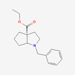 ethyl (3aR)-1-benzyl-2,3,4,5,6,6a-hexahydrocyclopenta[b]pyrrole-3a-carboxylate