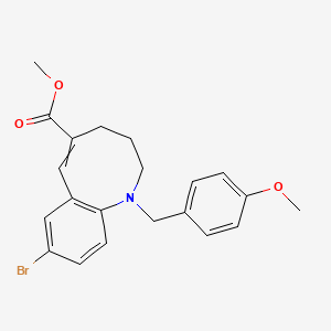 molecular formula C21H22BrNO3 B15509346 methyl 8-bromo-1-[(4-methoxyphenyl)methyl]-3,4-dihydro-2H-1-benzazocine-5-carboxylate 