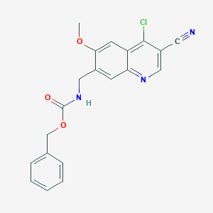 Carbamic acid, (4-chloro-3-cyano-6-methoxy-7-quinolinyl)methyl-, phenylmethyl ester (9CI)