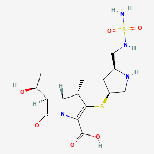 (4S,5R,6R)-6-[(1S)-1-hydroxyethyl]-4-methyl-7-oxo-3-({(3S,5S)-5-[(sulfamoylamino)methyl]pyrrolidin-3-yl}sulfanyl)-1-azabicyclo[3.2.0]hept-2-ene-2-carboxylic acid