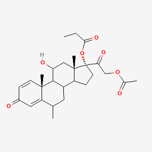 [(10R,13S,17R)-17-(2-acetyloxyacetyl)-11-hydroxy-6,10,13-trimethyl-3-oxo-7,8,9,11,12,14,15,16-octahydro-6H-cyclopenta[a]phenanthren-17-yl] propanoate