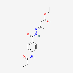 ethyl (3E)-3-(2-{[4-(propanoylamino)phenyl]carbonyl}hydrazinylidene)butanoate