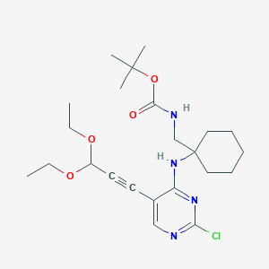 tert-butyl ((1-((2-Chloro-5-(3,3-diethoxyprop-1-yn-1-yl)pyrimidin-4-yl)amino)cyclohexyl)methyl)carbamate