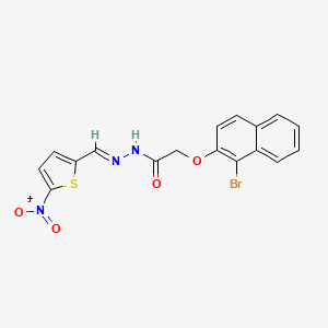 2-[(1-bromonaphthalen-2-yl)oxy]-N'-[(E)-(5-nitrothiophen-2-yl)methylidene]acetohydrazide