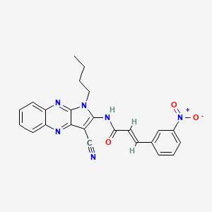 molecular formula C24H20N6O3 B15509668 (2E)-N-(1-butyl-3-cyano-1H-pyrrolo[2,3-b]quinoxalin-2-yl)-3-(3-nitrophenyl)prop-2-enamide 