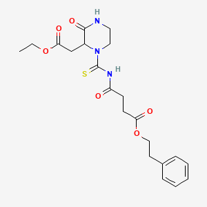 2-Phenylethyl 4-({[2-(2-ethoxy-2-oxoethyl)-3-oxopiperazin-1-yl]carbonothioyl}amino)-4-oxobutanoate