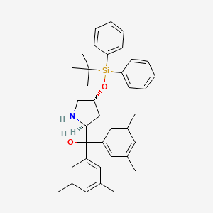 molecular formula C37H45NO2Si B15509716 ((2S,4R)-4-((tert-Butyldiphenylsilyl)oxy)pyrrolidin-2-yl)bis(3,5-dimethylphenyl)methanol 