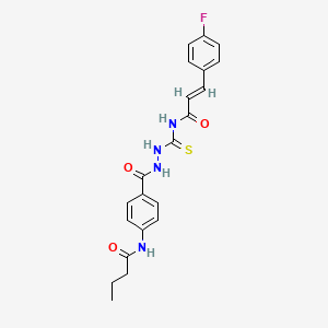 N-{4-[(2-{[(2E)-3-(4-fluorophenyl)prop-2-enoyl]carbamothioyl}hydrazinyl)carbonyl]phenyl}butanamide