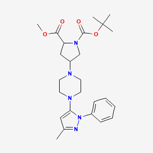 1-O-tert-butyl 2-O-methyl 4-[4-(5-methyl-2-phenylpyrazol-3-yl)piperazin-1-yl]pyrrolidine-1,2-dicarboxylate