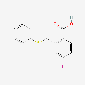 4-Fluoro-2-((phenylthio)methyl)benzoic acid