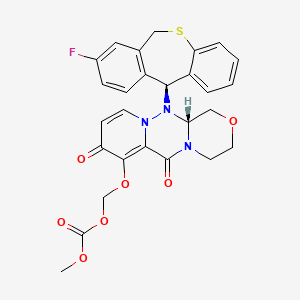 (((R)-12-((S)-8-Fluoro-6,11-dihydrodibenzo[b,e]thiepin-11-yl)-6,8-dioxo-3,4,6,8,12,12a-hexahydro-1H-[1,4]oxazino[3,4-c]pyrido[2,1-f][1,2,4]triazin-7-yl)oxy)methyl methyl carbonate