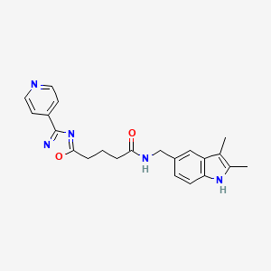 N-((2,3-Dimethyl-1H-indol-5-yl)methyl)-4-(3-(pyridin-4-yl)-1,2,4-oxadiazol-5-yl)butanamide