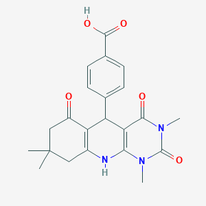 4-(1,3,8,8-Tetramethyl-2,4,6-trioxo-1,2,3,4,5,6,7,8,9,10-decahydropyrimido[4,5-b]quinolin-5-yl)benzoic acid