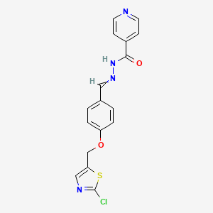 N-[[4-[(2-chloro-1,3-thiazol-5-yl)methoxy]phenyl]methylideneamino]pyridine-4-carboxamide