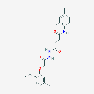 N-(2,4-dimethylphenyl)-4-(2-{[5-methyl-2-(propan-2-yl)phenoxy]acetyl}hydrazinyl)-4-oxobutanamide