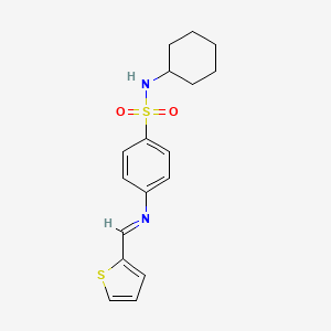 N-cyclohexyl-4-{[(E)-thiophen-2-ylmethylidene]amino}benzenesulfonamide